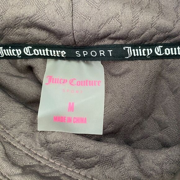 Juicy Couture Sport Jacquard Quilted Funnel Neck Top Pullover Plum Womens Medium - Picture 7 of 9